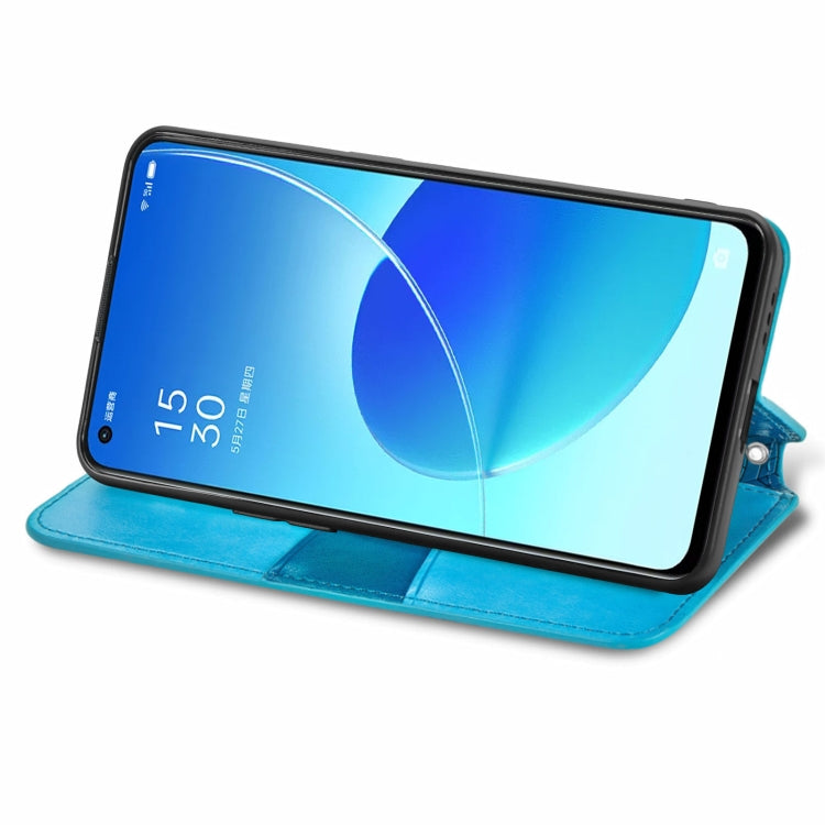 For OPPO Reno6 5G Blooming Mandala Embossed Pattern Magnetic Horizontal Flip Leather Case with Holder & Card Slots & Wallet