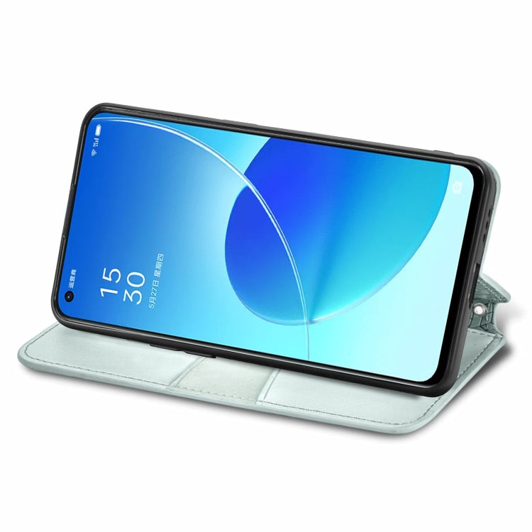 For OPPO Reno6 5G Blooming Mandala Embossed Pattern Magnetic Horizontal Flip Leather Case with Holder & Card Slots & Wallet