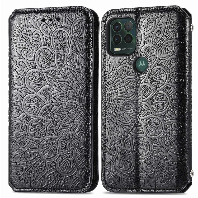 For Motorola G Stylus 5G Blooming Mandala Embossed Pattern Magnetic Horizontal Flip Leather Case with Holder & Card Slots & Wallet