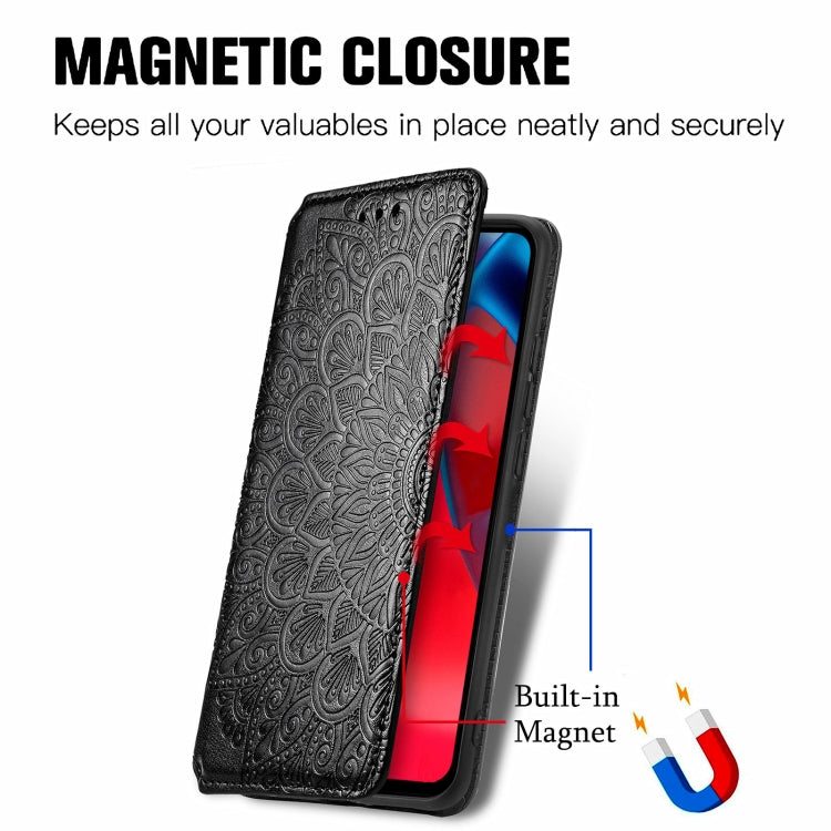 For Motorola G Stylus 5G Blooming Mandala Embossed Pattern Magnetic Horizontal Flip Leather Case with Holder & Card Slots & Wallet