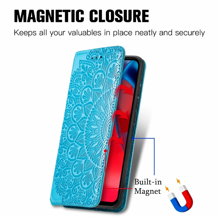 For Motorola G Stylus 5G Blooming Mandala Embossed Pattern Magnetic Horizontal Flip Leather Case with Holder & Card Slots & Wallet