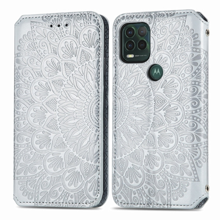 For Motorola G Stylus 5G Blooming Mandala Embossed Pattern Magnetic Horizontal Flip Leather Case with Holder & Card Slots & Wallet