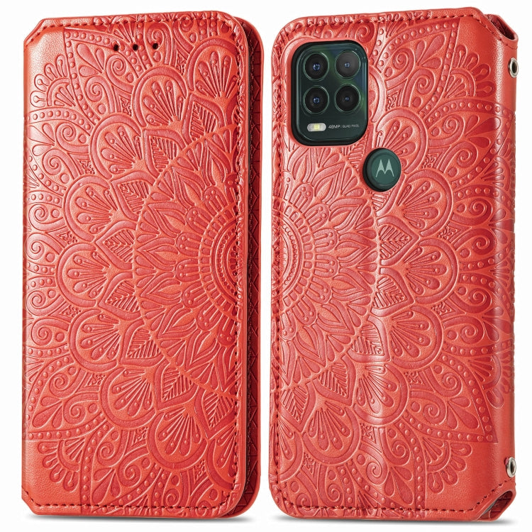 For Motorola G Stylus 5G Blooming Mandala Embossed Pattern Magnetic Horizontal Flip Leather Case with Holder & Card Slots & Wallet