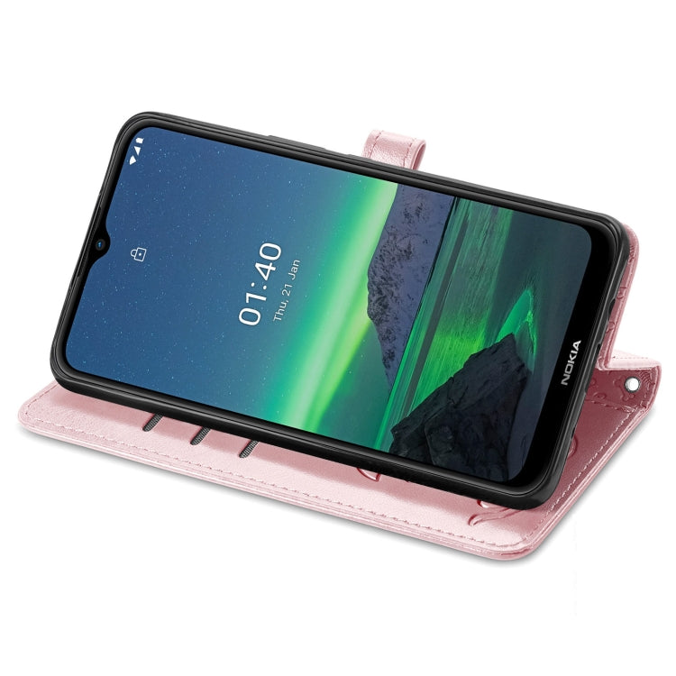 For Nokia 1.4 Cute Cat and Dog Embossed Horizontal Flip Leather Case with Holder & Card Slots & Wallet & Lanyard