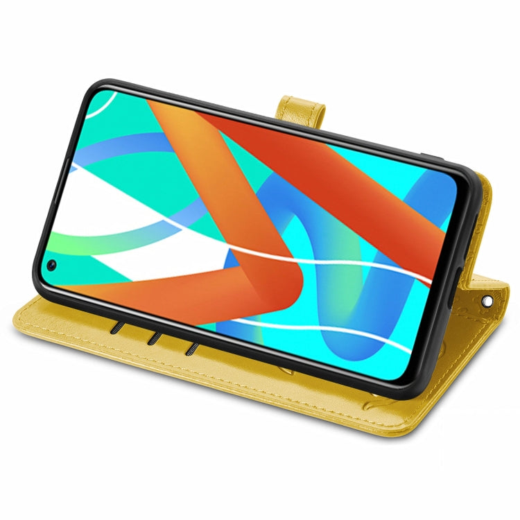 For OPPO Realme V15 5G Cute Cat and Dog Embossed Horizontal Flip Leather Case with Holder & Card Slots & Wallet & Lanyard