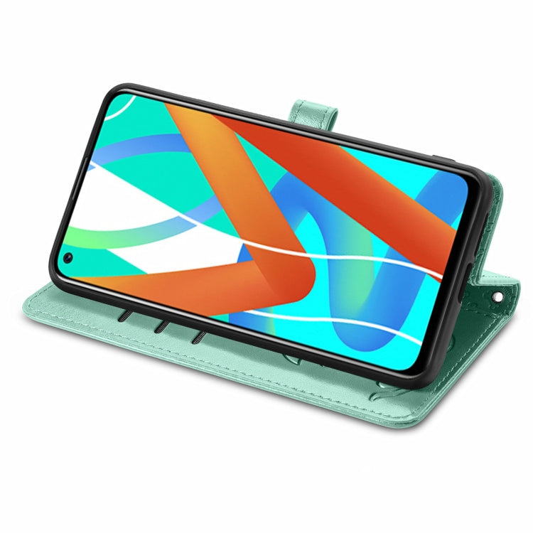 For OPPO Realme V15 5G Cute Cat and Dog Embossed Horizontal Flip Leather Case with Holder & Card Slots & Wallet & Lanyard