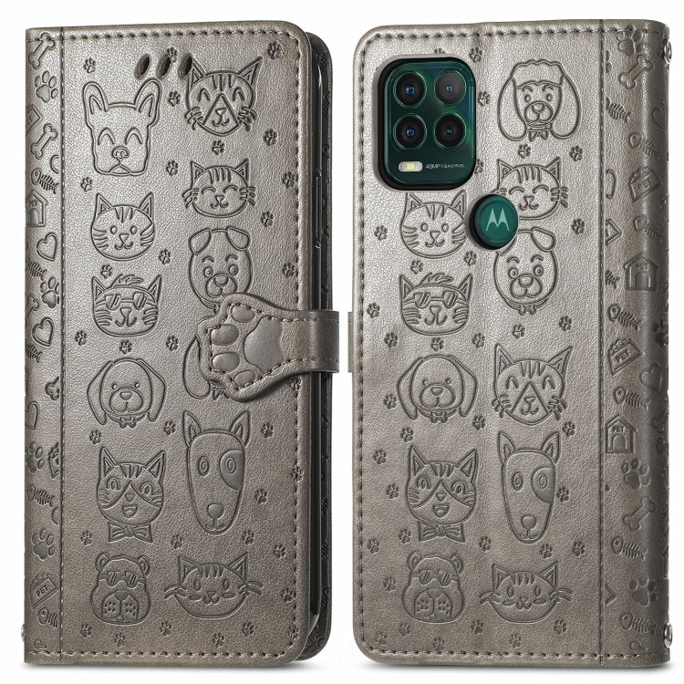 For Motorola MOTO G Stylus 5G Cute Cat and Dog Embossed Horizontal Flip Leather Case with Holder & Card Slots & Wallet & Lanyard
