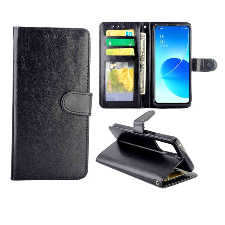 For OPPO Reno6 5G Crazy Horse Texture Leather Horizontal Flip Protective Case with Holder & Card Slots & Wallet & Photo Frame