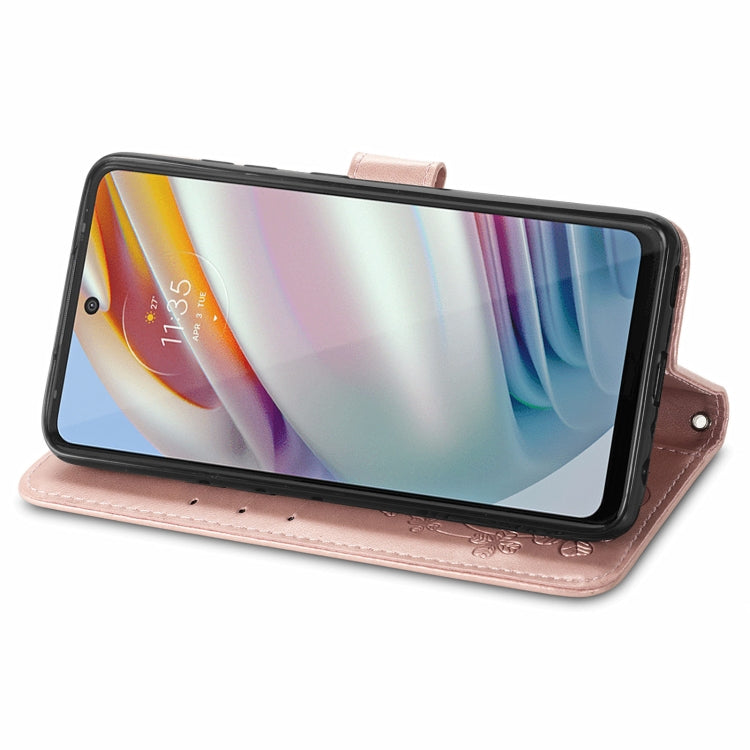 For Xiaomi Redmi Note 10 Pro 5G/Poco X3 GT Four-leaf Clasp Embossed Buckle Mobile Phone Protection Leather Case with Lanyard & Card Slot & Wallet & Bracket Function