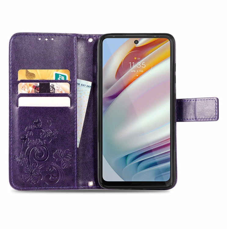 For Xiaomi Redmi Note 10 Pro 5G/Poco X3 GT Four-leaf Clasp Embossed Buckle Mobile Phone Protection Leather Case with Lanyard & Card Slot & Wallet & Bracket Function