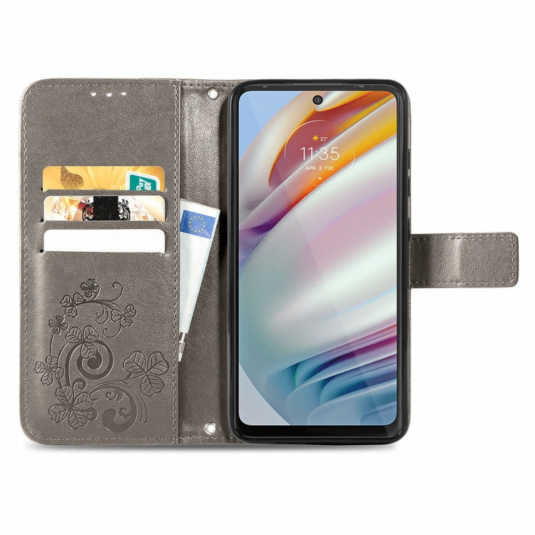 For Xiaomi Redmi Note 10 Pro 5G/Poco X3 GT Four-leaf Clasp Embossed Buckle Mobile Phone Protection Leather Case with Lanyard & Card Slot & Wallet & Bracket Function