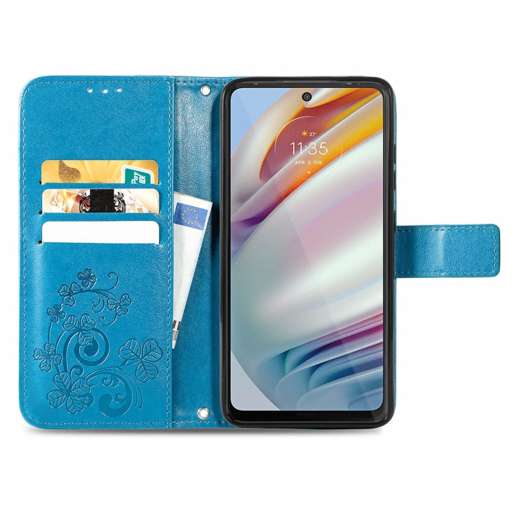 For Xiaomi Redmi Note 10 Pro 5G/Poco X3 GT Four-leaf Clasp Embossed Buckle Mobile Phone Protection Leather Case with Lanyard & Card Slot & Wallet & Bracket Function