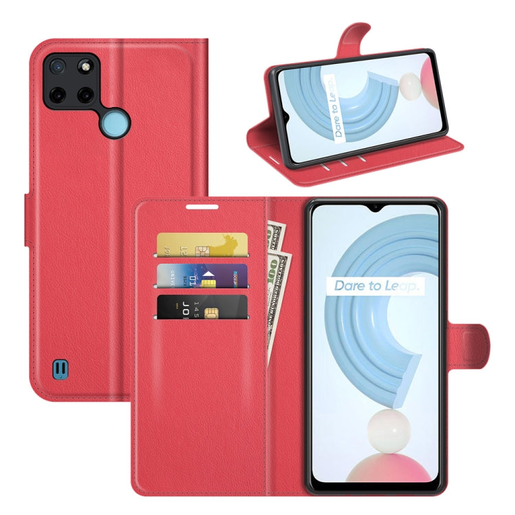 For OPPO Realme C21Y Litchi Texture Horizontal Flip Protective Case with Holder & Card Slots & Wallet