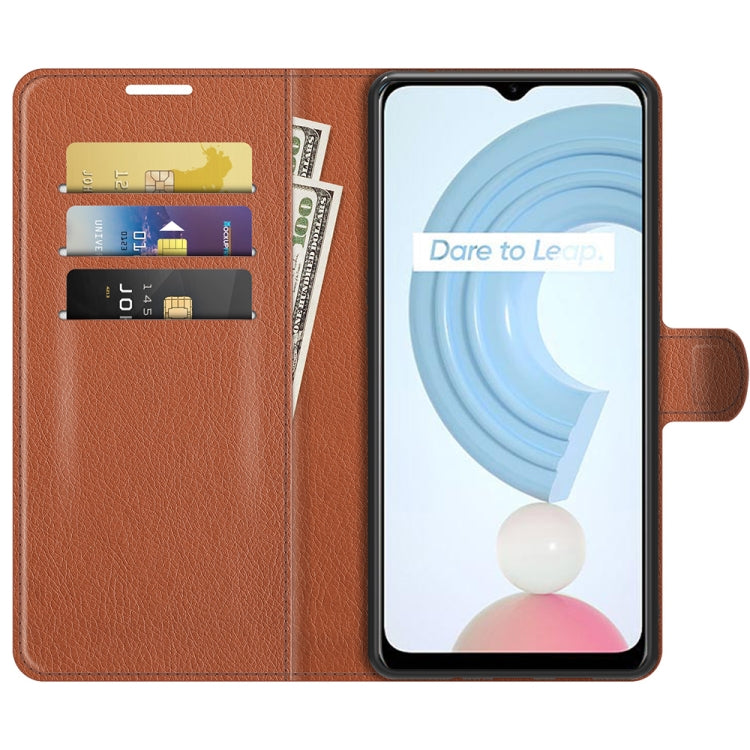 For OPPO Realme C21Y Litchi Texture Horizontal Flip Protective Case with Holder & Card Slots & Wallet