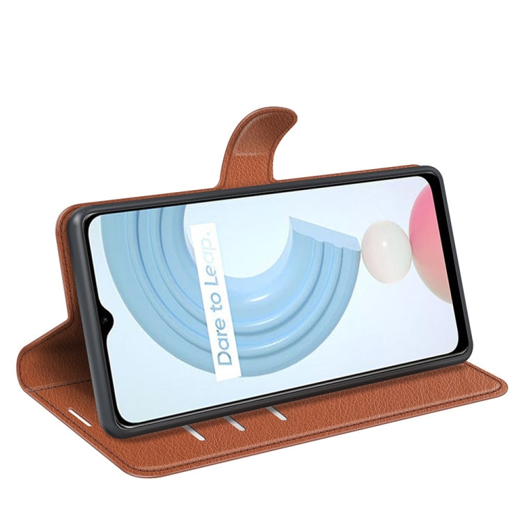 For OPPO Realme C21Y Litchi Texture Horizontal Flip Protective Case with Holder & Card Slots & Wallet