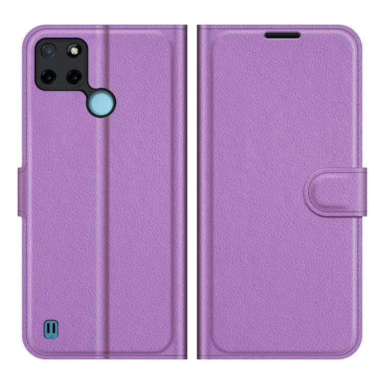 For OPPO Realme C21Y Litchi Texture Horizontal Flip Protective Case with Holder & Card Slots & Wallet