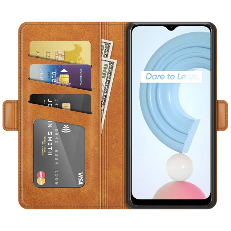 For OPPO Realme C21Y Dual-side Magnetic Buckle Horizontal Flip Leather Case with Holder & Card Slots & Wallet