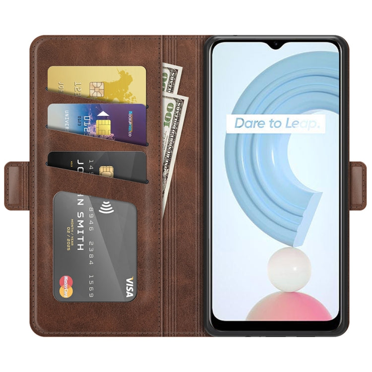 For OPPO Realme C21Y Dual-side Magnetic Buckle Horizontal Flip Leather Case with Holder & Card Slots & Wallet