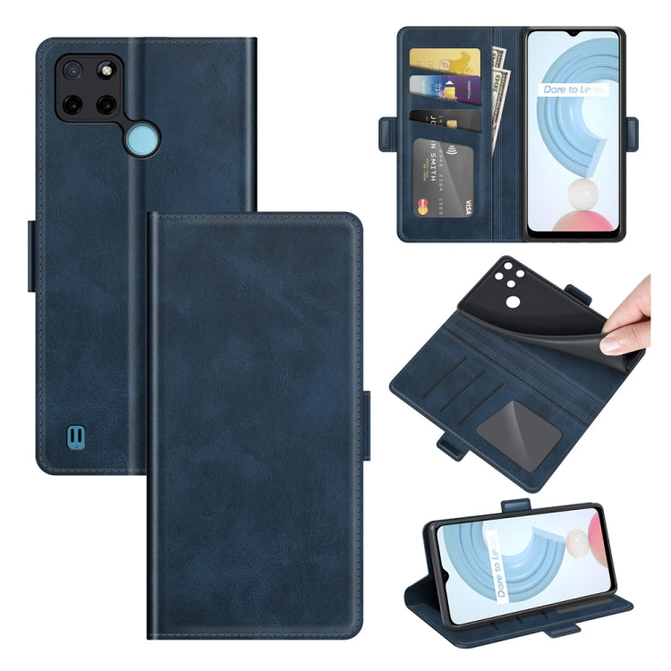For OPPO Realme C21Y Dual-side Magnetic Buckle Horizontal Flip Leather Case with Holder & Card Slots & Wallet