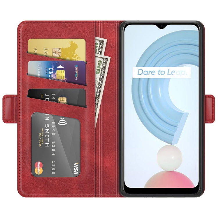 For OPPO Realme C21Y Dual-side Magnetic Buckle Horizontal Flip Leather Case with Holder & Card Slots & Wallet