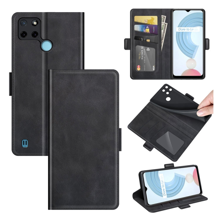For OPPO Realme C21Y Dual-side Magnetic Buckle Horizontal Flip Leather Case with Holder & Card Slots & Wallet