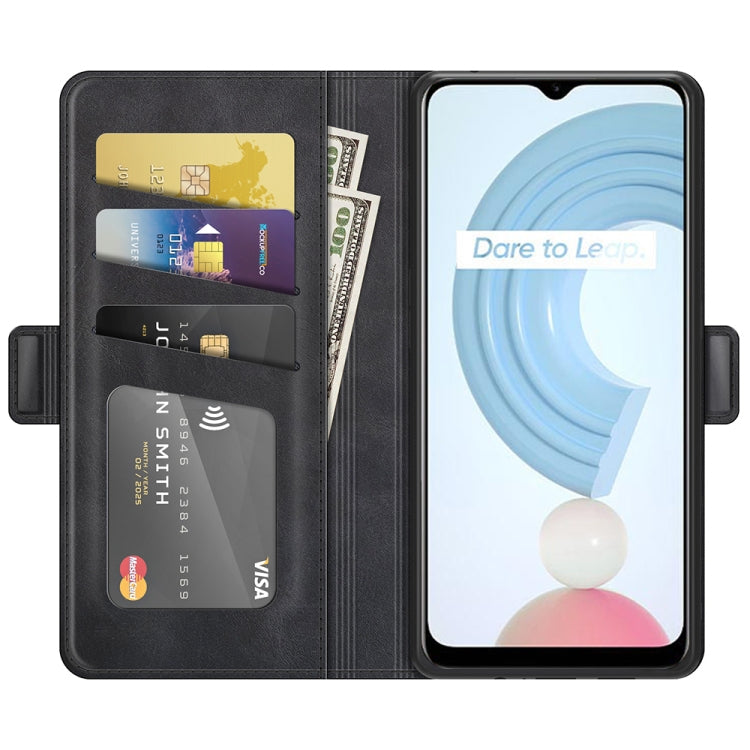 For OPPO Realme C21Y Dual-side Magnetic Buckle Horizontal Flip Leather Case with Holder & Card Slots & Wallet