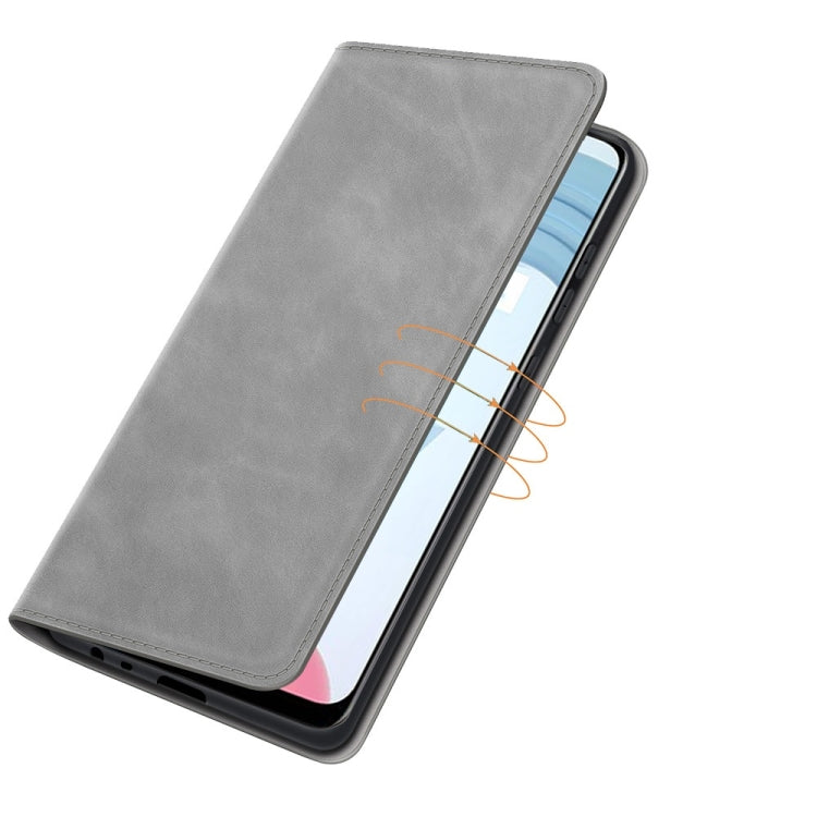 For OPPO Realme C21Y Retro-skin Business Magnetic Suction Leather Case with Holder & Card Slots & Wallet