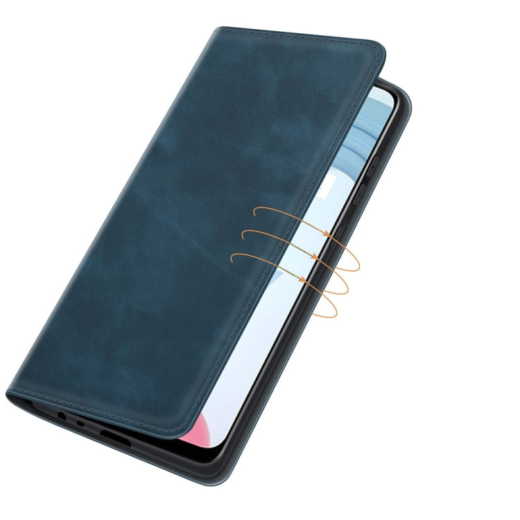 For OPPO Realme C21Y Retro-skin Business Magnetic Suction Leather Case with Holder & Card Slots & Wallet