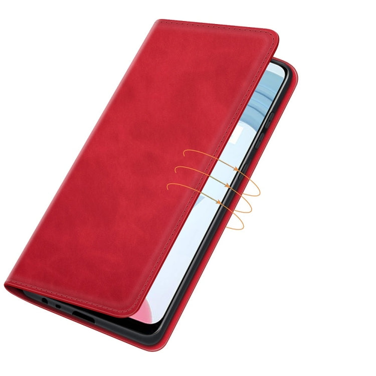 For OPPO Realme C21Y Retro-skin Business Magnetic Suction Leather Case with Holder & Card Slots & Wallet