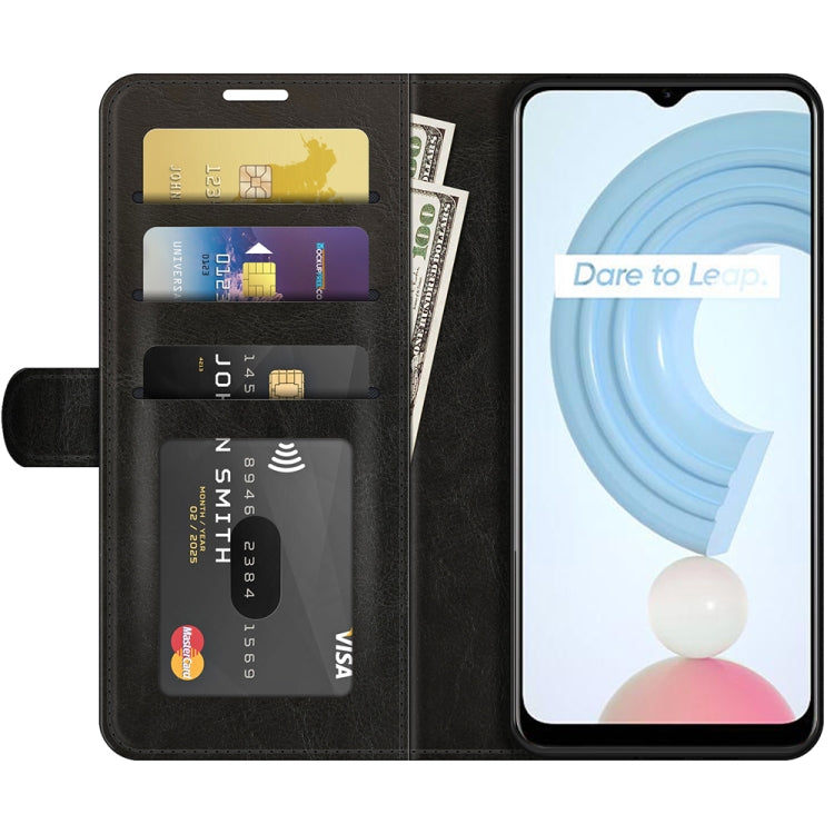 For OPPO Realme C21Y R64 Texture Single Horizontal Flip Protective Case with Holder & Card Slots & Wallet& Photo Frame