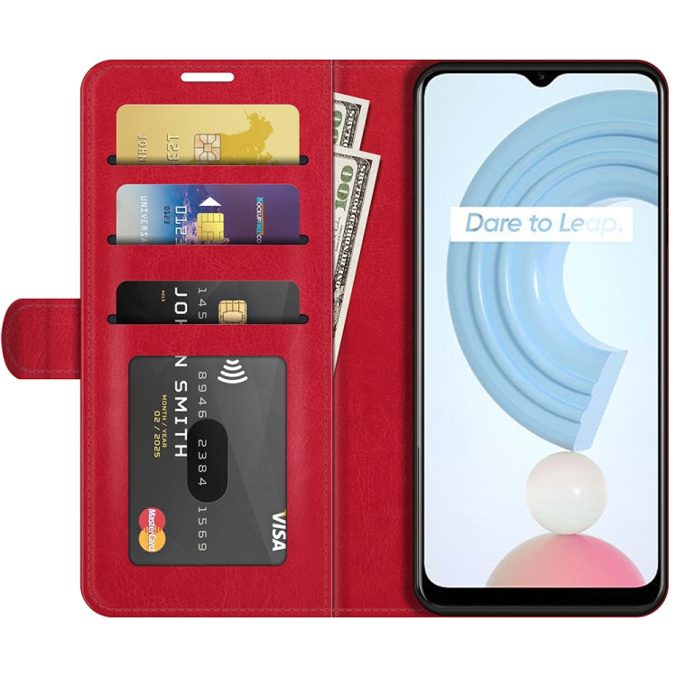 For OPPO Realme C21Y R64 Texture Single Horizontal Flip Protective Case with Holder & Card Slots & Wallet& Photo Frame