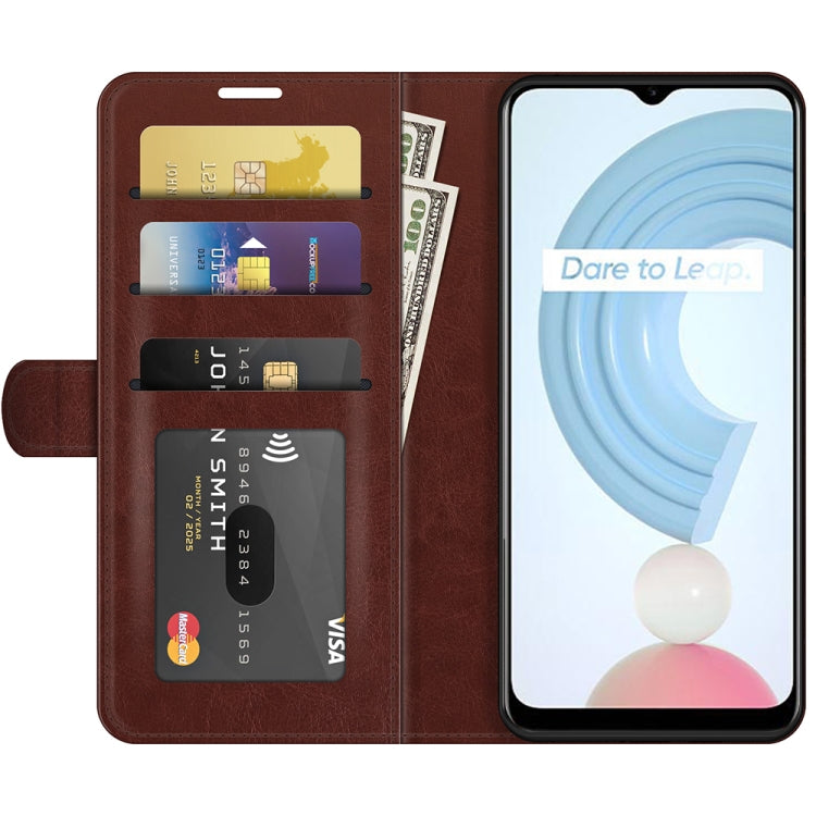 For OPPO Realme C21Y R64 Texture Single Horizontal Flip Protective Case with Holder & Card Slots & Wallet& Photo Frame