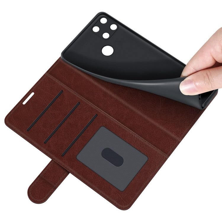 For OPPO Realme C21Y R64 Texture Single Horizontal Flip Protective Case with Holder & Card Slots & Wallet& Photo Frame