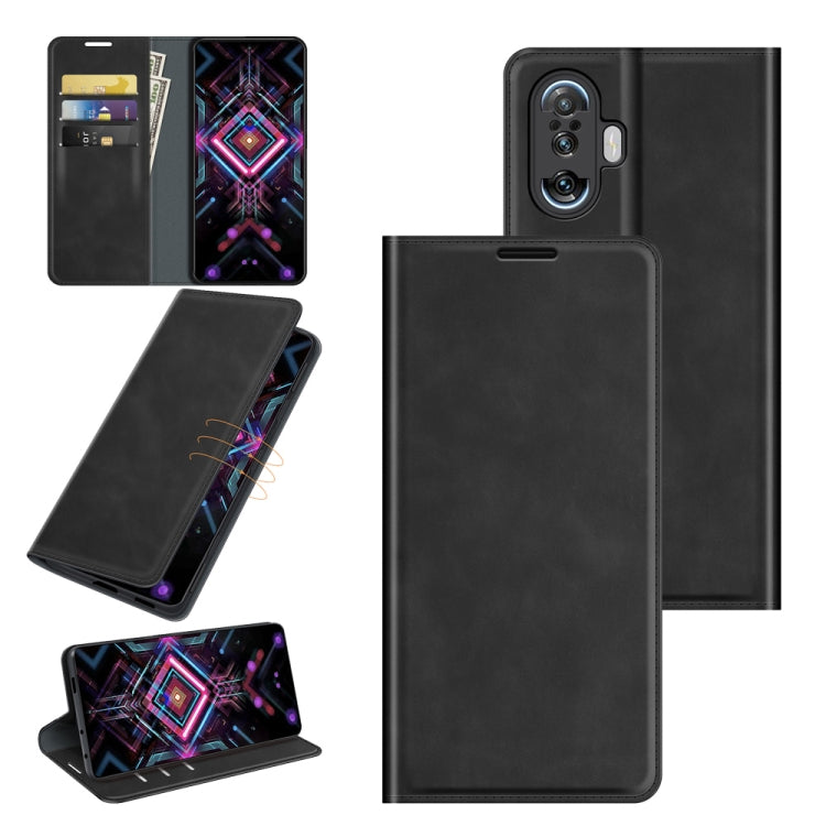 For Xiaomi Poco F3 GT Retro-skin Business Magnetic Suction Leather Case with Holder & Card Slots & Wallet