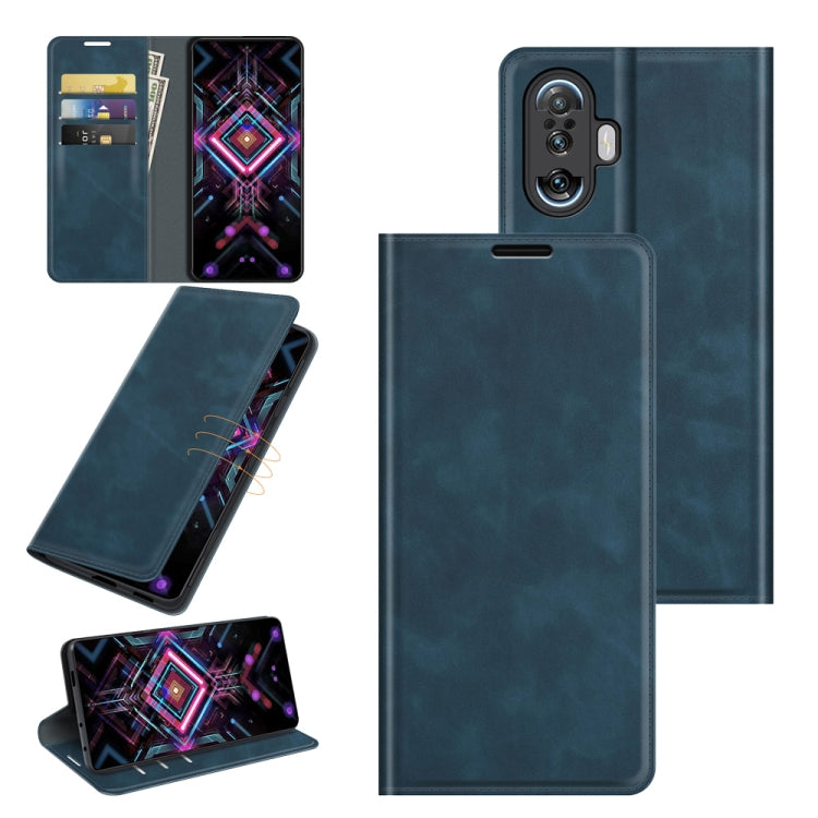 For Xiaomi Poco F3 GT Retro-skin Business Magnetic Suction Leather Case with Holder & Card Slots & Wallet