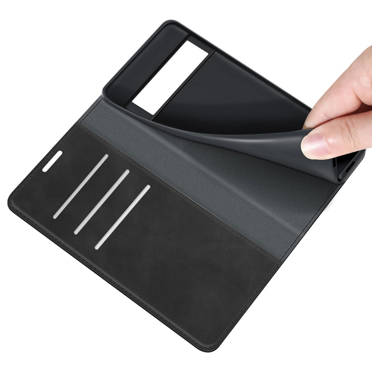 For Google Pixel 6 Pro Retro-skin Business Magnetic Suction Leather Case with Holder & Card Slots & Wallet