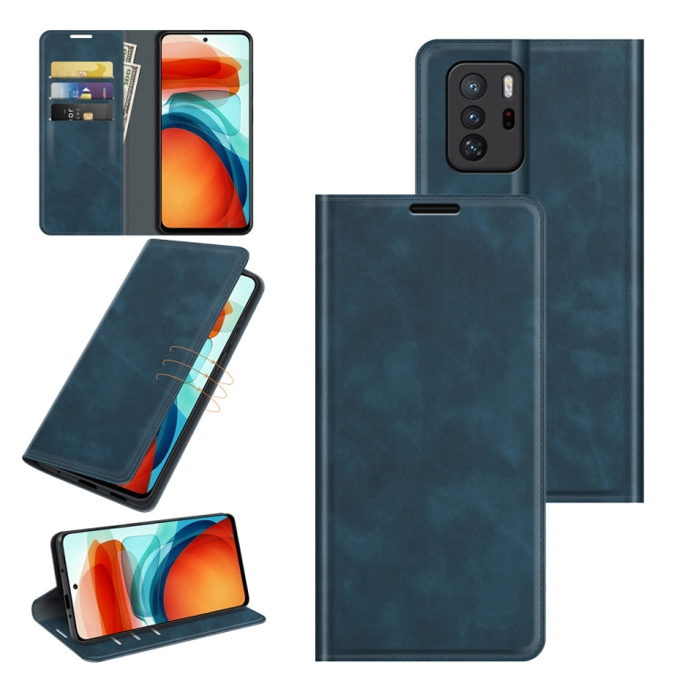 For Xiaomi Redmi Note 10 Pro 5G China / Poco X3 GT Retro-skin Business Magnetic Suction Leather Case with Holder & Card Slots & Wallet