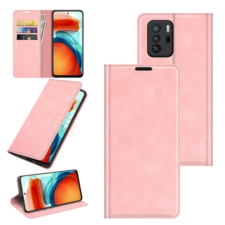 For Xiaomi Redmi Note 10 Pro 5G China / Poco X3 GT Retro-skin Business Magnetic Suction Leather Case with Holder & Card Slots & Wallet