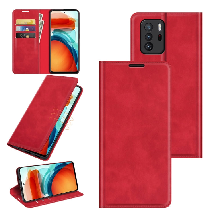 For Xiaomi Redmi Note 10 Pro 5G China / Poco X3 GT Retro-skin Business Magnetic Suction Leather Case with Holder & Card Slots & Wallet