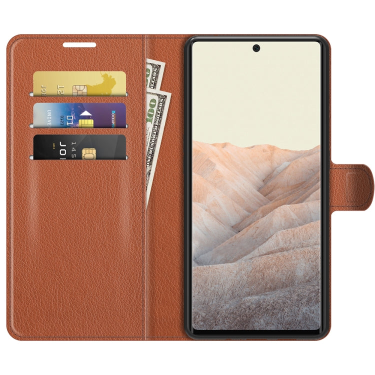 For Google Pixel 6 Litchi Texture Horizontal Flip Protective Case with Holder & Card Slots & Wallet