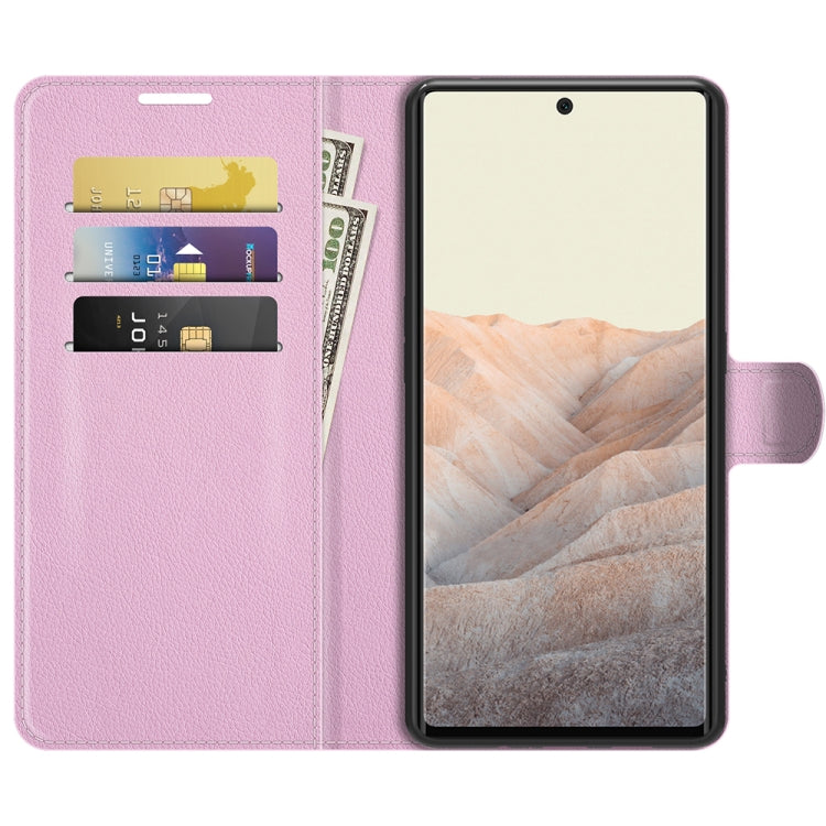 For Google Pixel 6 Litchi Texture Horizontal Flip Protective Case with Holder & Card Slots & Wallet