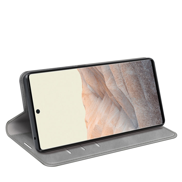 For Google Pixel 6 Retro-skin Business Magnetic Suction Leather Case with Holder & Card Slots & Wallet