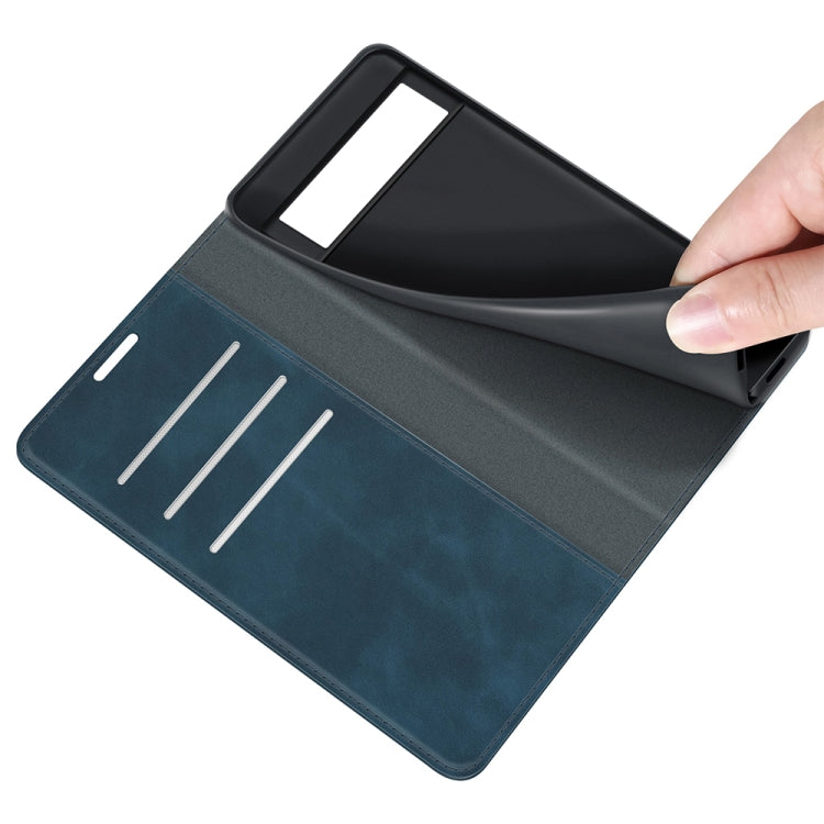 For Google Pixel 6 Retro-skin Business Magnetic Suction Leather Case with Holder & Card Slots & Wallet