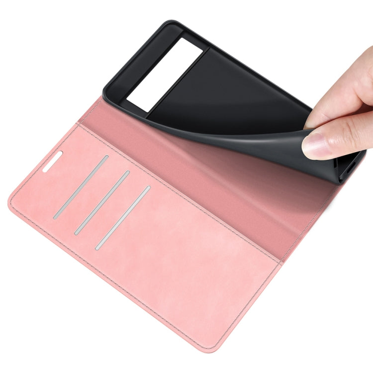 For Google Pixel 6 Retro-skin Business Magnetic Suction Leather Case with Holder & Card Slots & Wallet