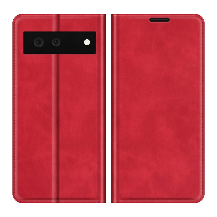 For Google Pixel 6 Retro-skin Business Magnetic Suction Leather Case with Holder & Card Slots & Wallet