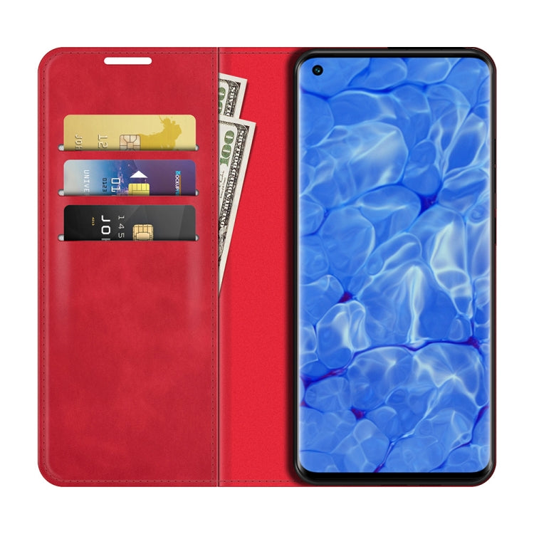 For OPPO Reno6 Pro+ 5G Retro-skin Business Magnetic Suction Leather Case with Holder & Card Slots & Wallet