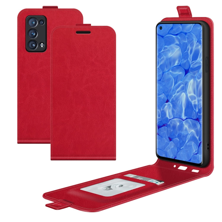 For OPPO Reno6 Pro+ 5G R64 Texture Single Vertical Flip Leather Protective Case with Card Slots & Photo Frame