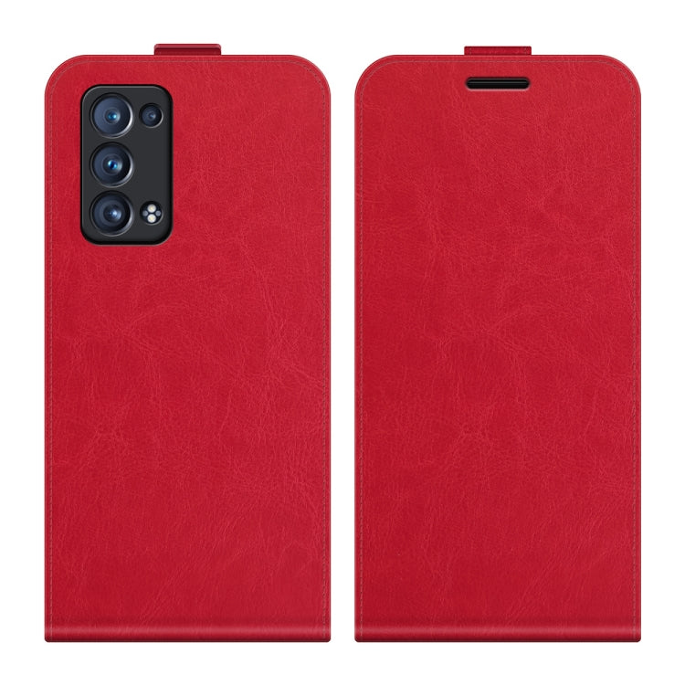 For OPPO Reno6 Pro+ 5G R64 Texture Single Vertical Flip Leather Protective Case with Card Slots & Photo Frame