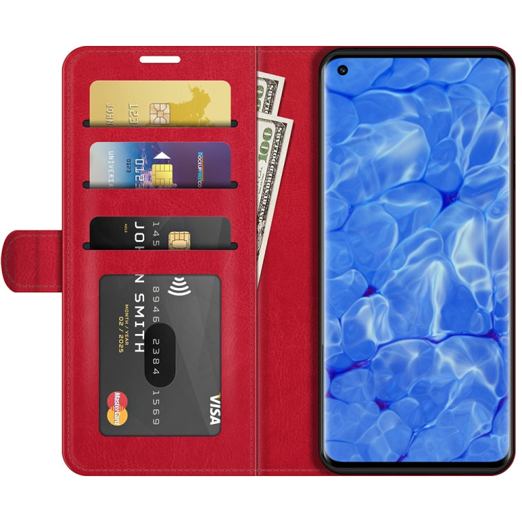 For OPPO Reno6 Pro+ 5G R64 Texture Single Horizontal Flip Protective Case with Holder & Card Slots & Wallet& Photo Frame