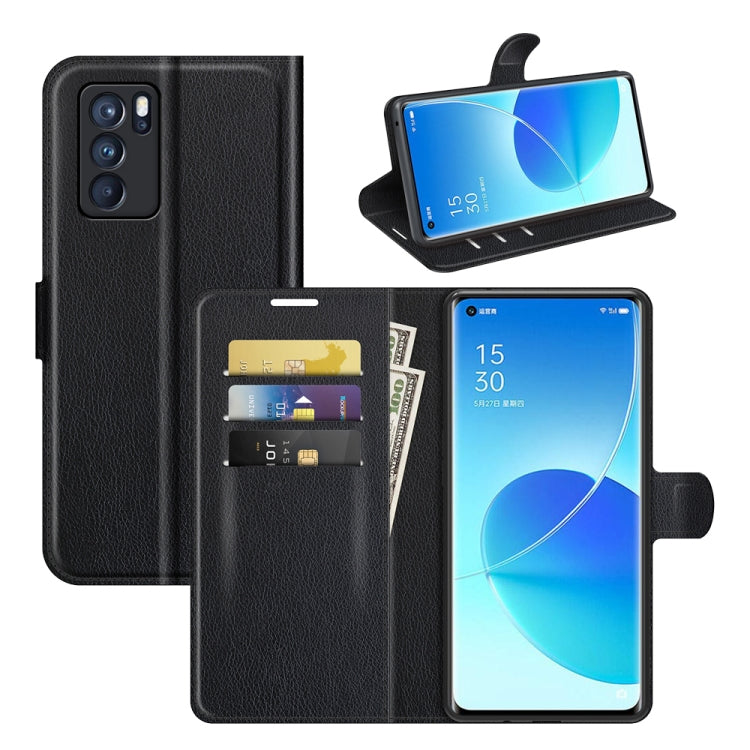 For OPPO Reno6 Pro 5G Litchi Texture Horizontal Flip Protective Case with Holder & Card Slots & Wallet